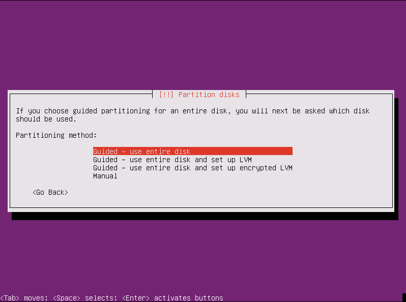 Instalación Ubuntu Server - discos