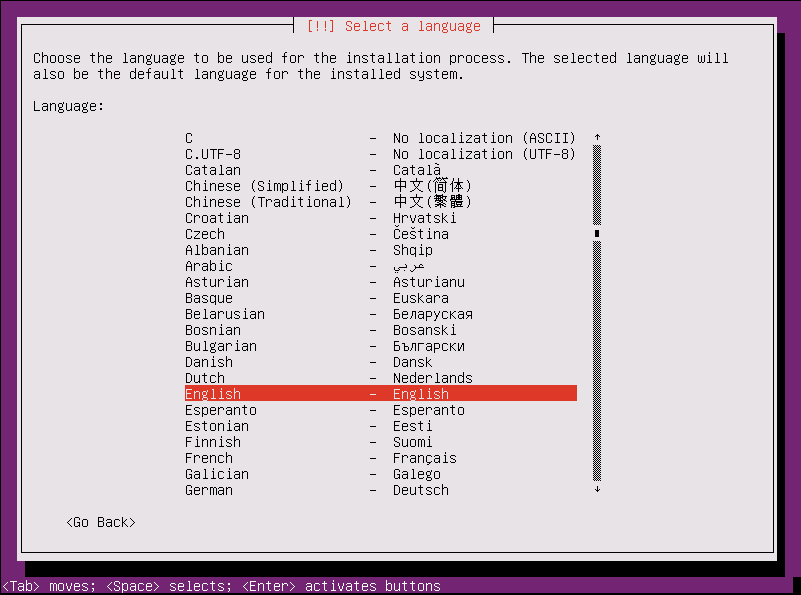 Instalación Ubuntu Server - lenguaje