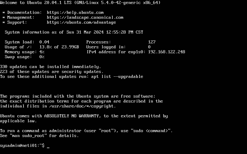 Instalación Ubuntu Server - login