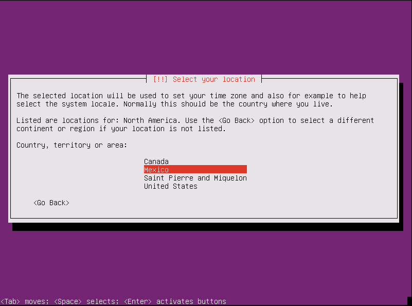 Instalación Ubuntu Server - ubicacion