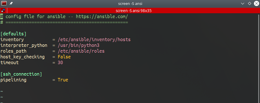 Ansible config