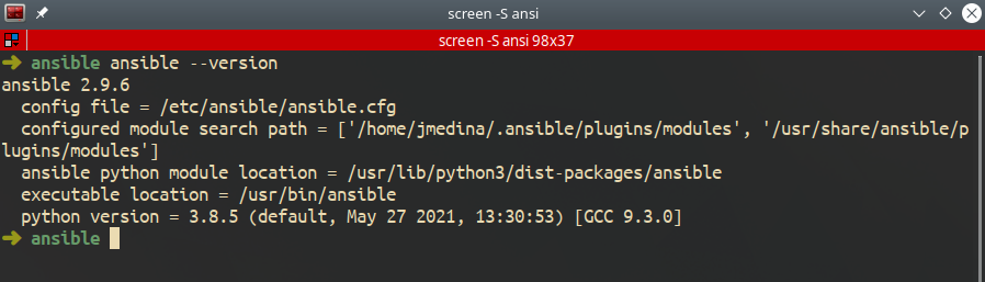 Ansible version